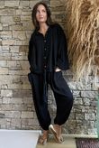 Basso Tie Smock Blouse Black